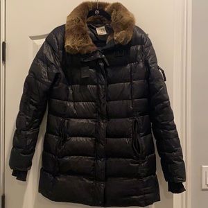 S13 Chelsea Faux-Fur Trim Hooded Puffer Coat